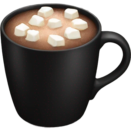 black mug with hot chocolate  emoji