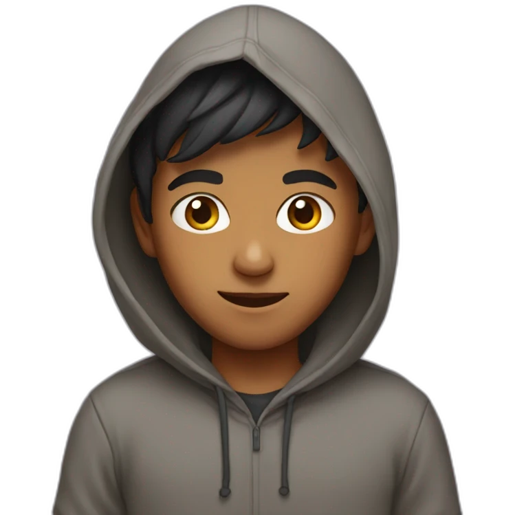 Indian boy wearing hoodie emoji