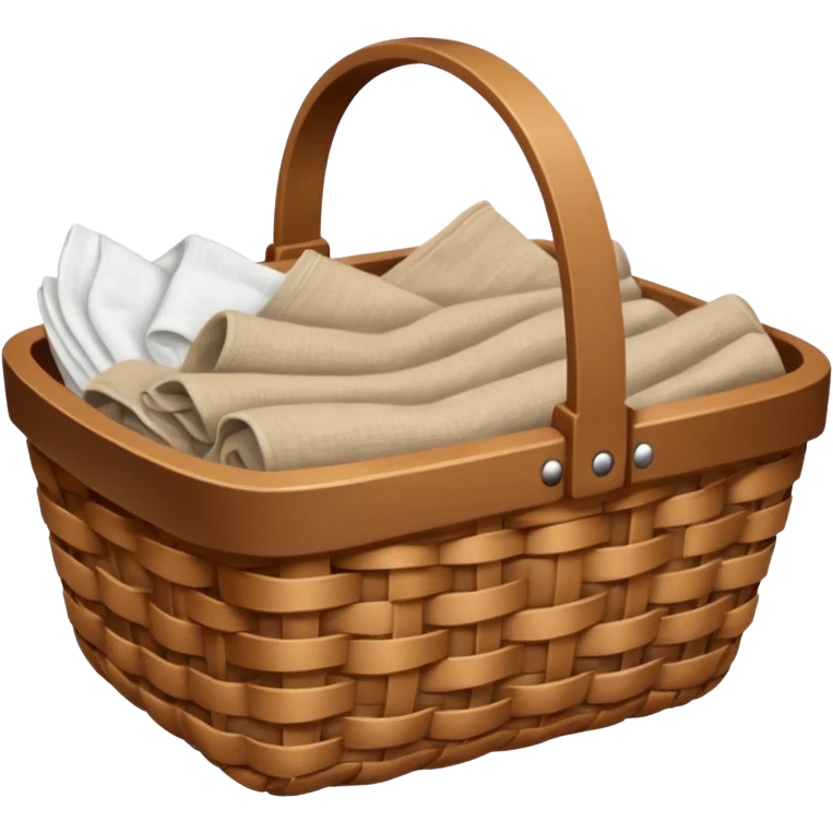  Brown basket with fresh washed linen emoji