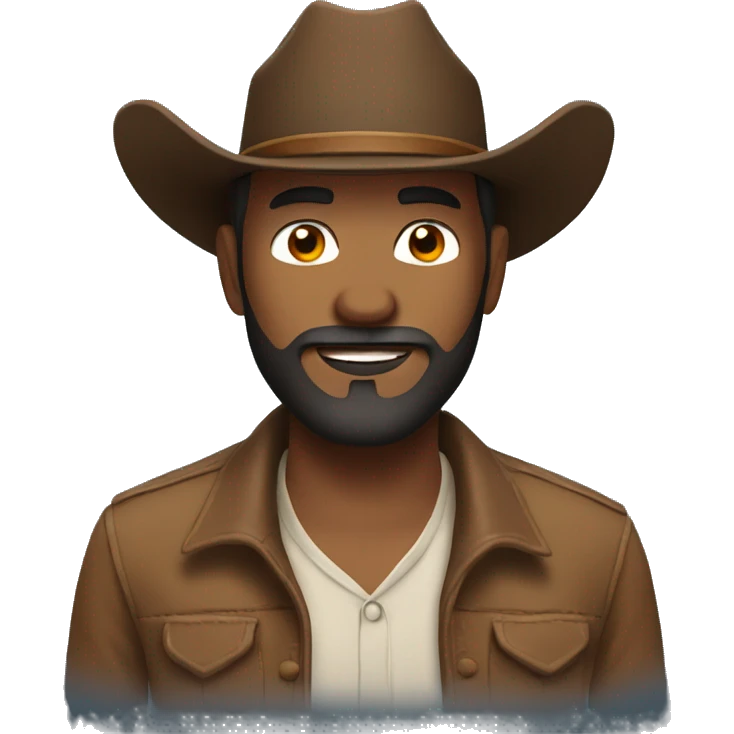 Man with a brown beard in a cowboy hat emoji
