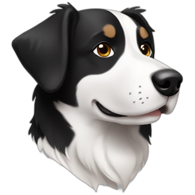 border-collie-cross-beagle-black-and-white-with-no-white-markers-and-has-shorter-hair emoji