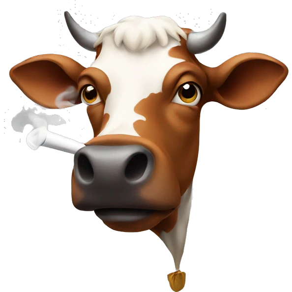 Smoking cow emoji