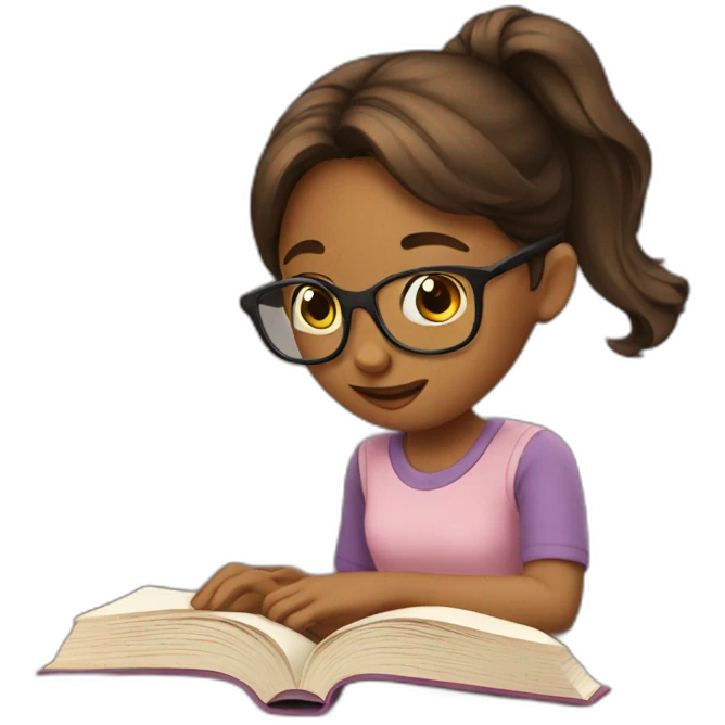 A girl reading a book emoji