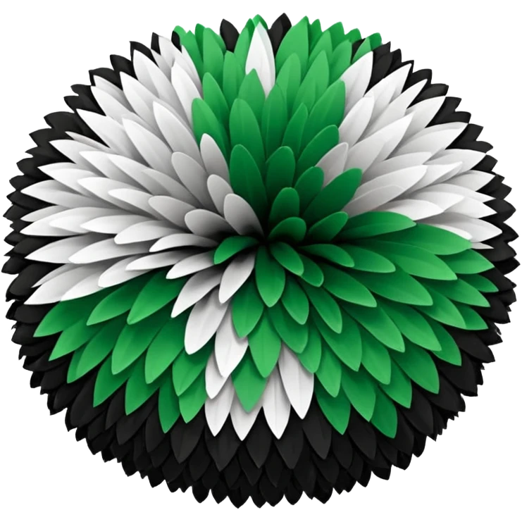 Green, black and white cheer pompom  emoji