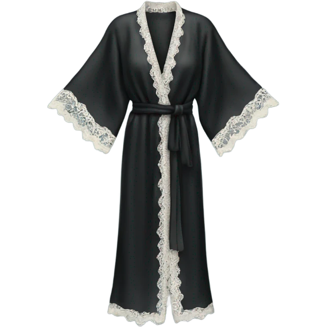 black silk robe with lace emoji