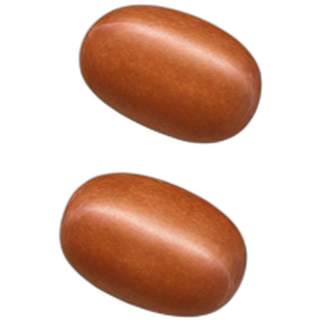 2 balls of meal with sausage between emoji