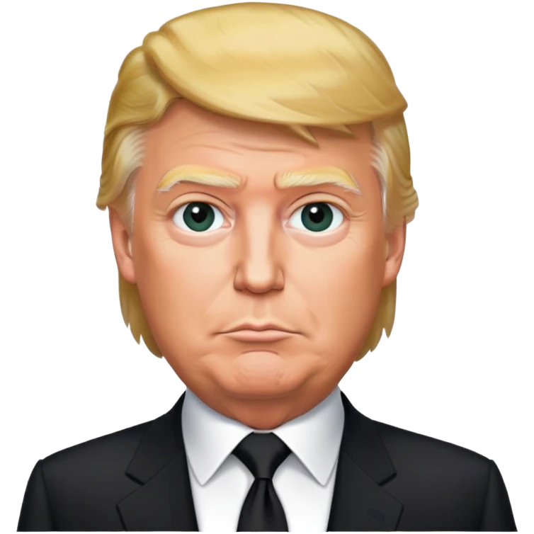 Donald Trump with black suit and tie emoji