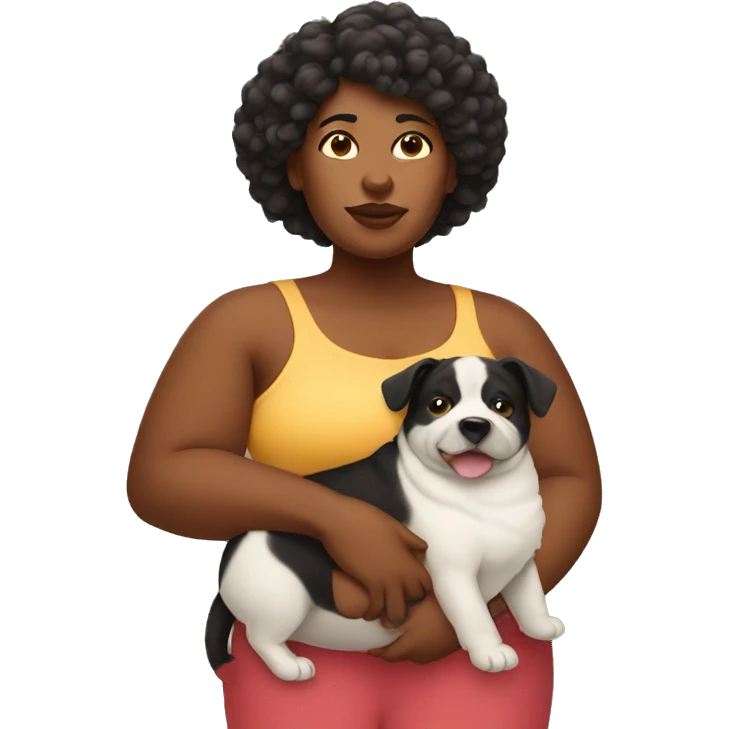 fat black women with dog emoji