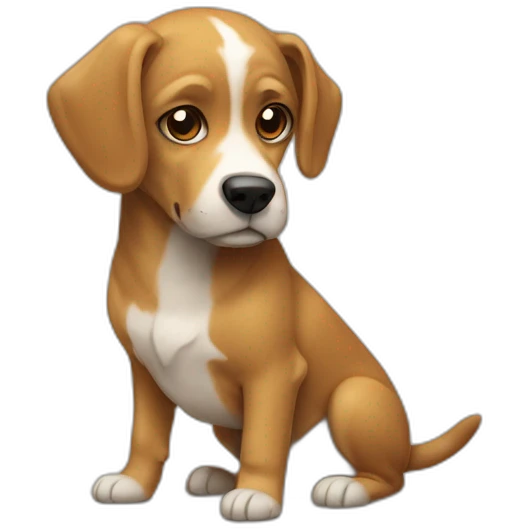 Chat écrasé par un chien emoji