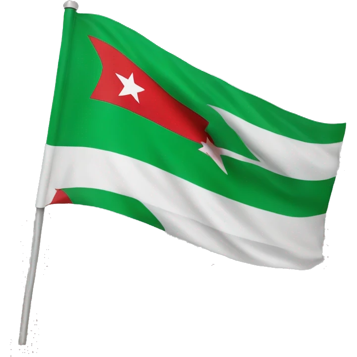 Syria green flag with red stars emoji