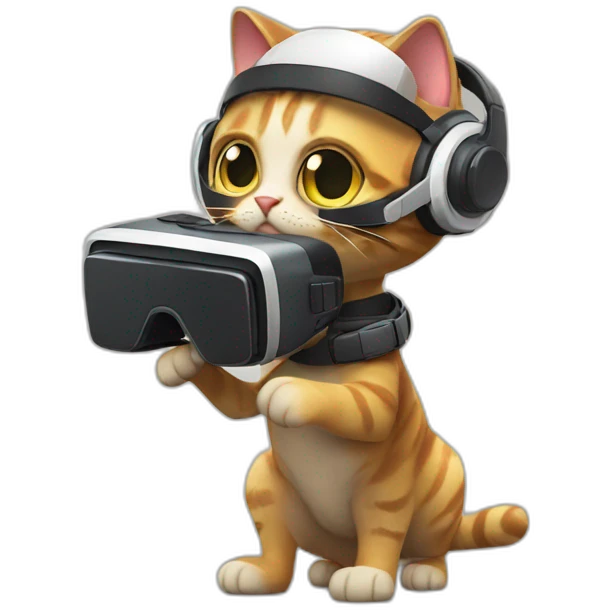 cat in vr headset full body emoji
