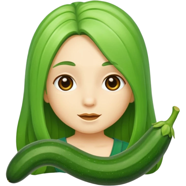 zucchini with long hair emoji