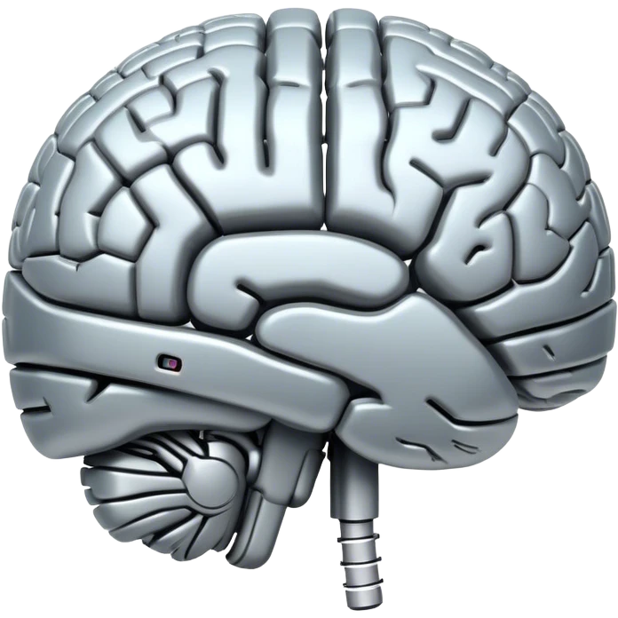 A human-brain interface where thoughts turn into digital code emoji