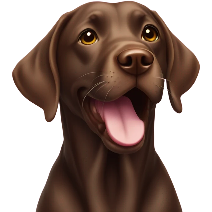 Chocolate lab popping bubbles emoji