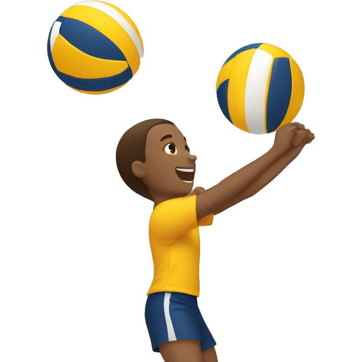 Boy spiking a volleyball emoji