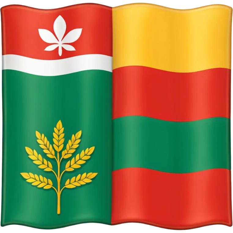 The herb of Rokiškis as a flag: devided in 4 parts... emoji