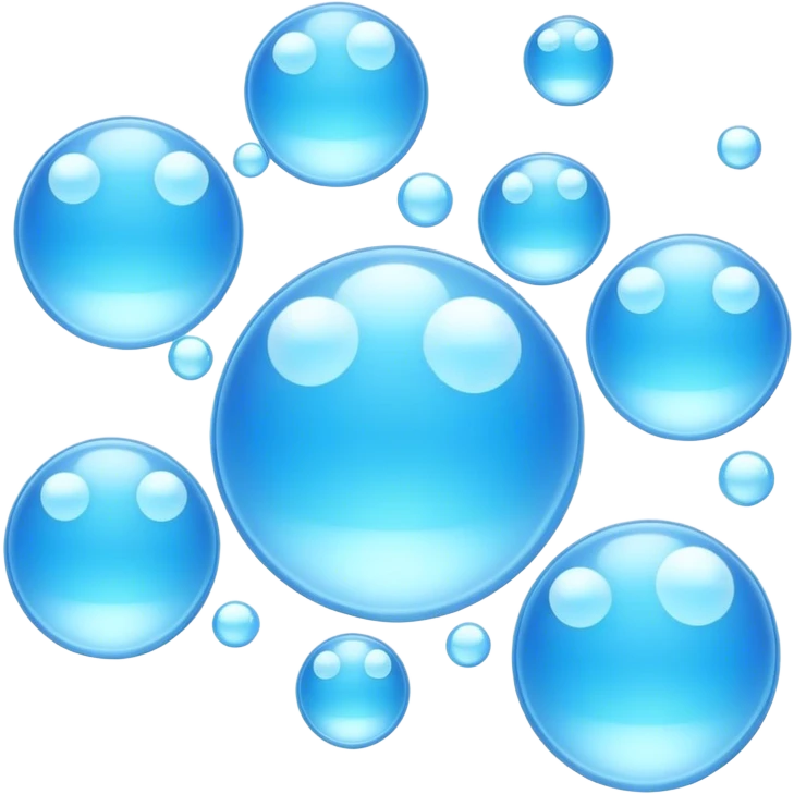 trail of bubles no faces light blue emoji