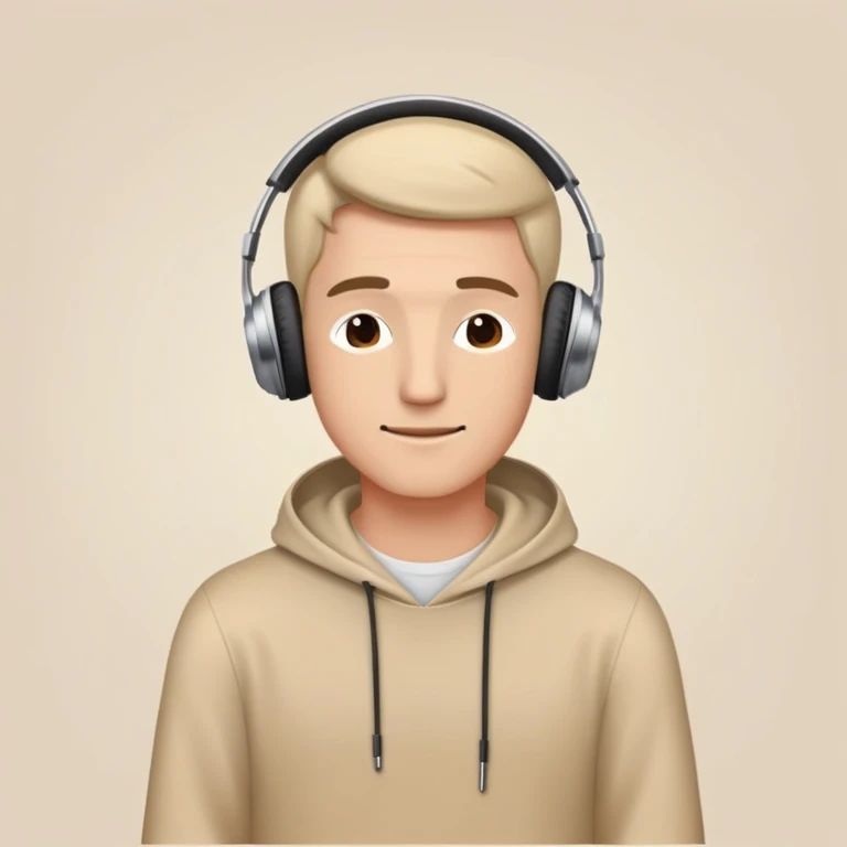 Peaceful song listening a man emoji