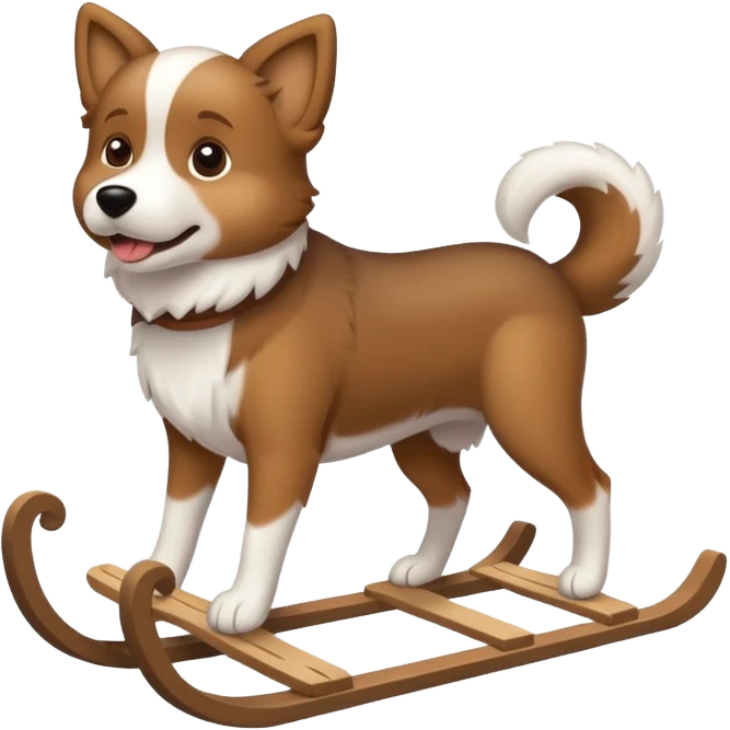 Un cane su uno slittino emoji