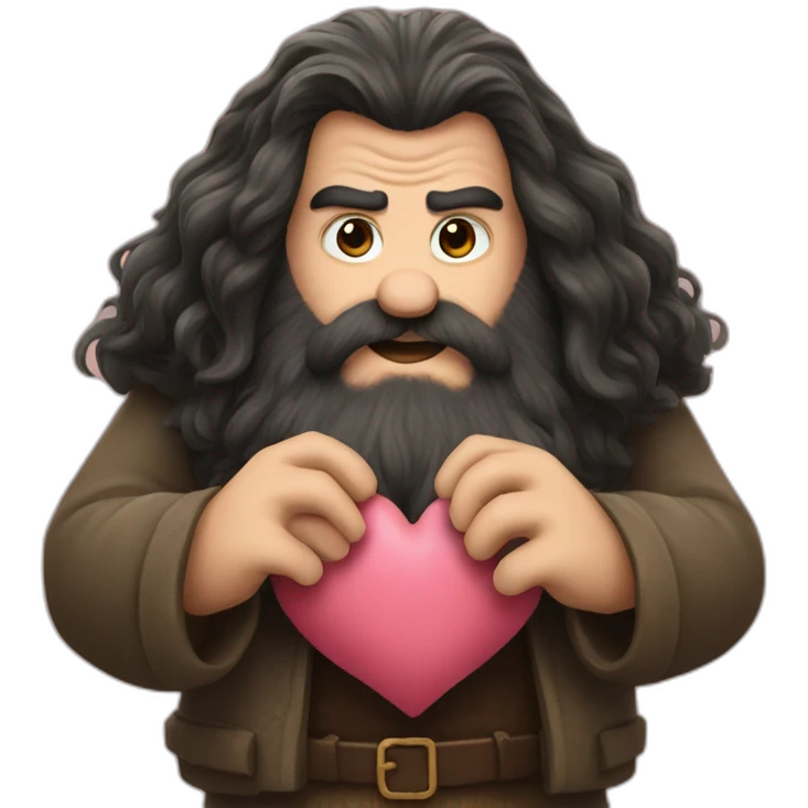 hagrid making a heart with his hands emoji