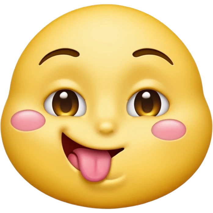 standard yellow emoji face leaning in for a kiss eyes rolled back tongue out cartoonish emoji