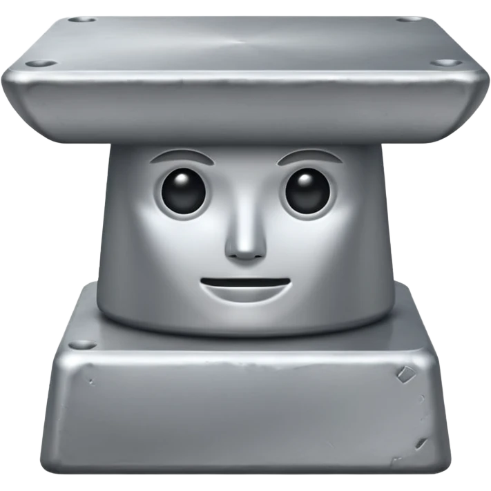 Silver anvil with face emoji