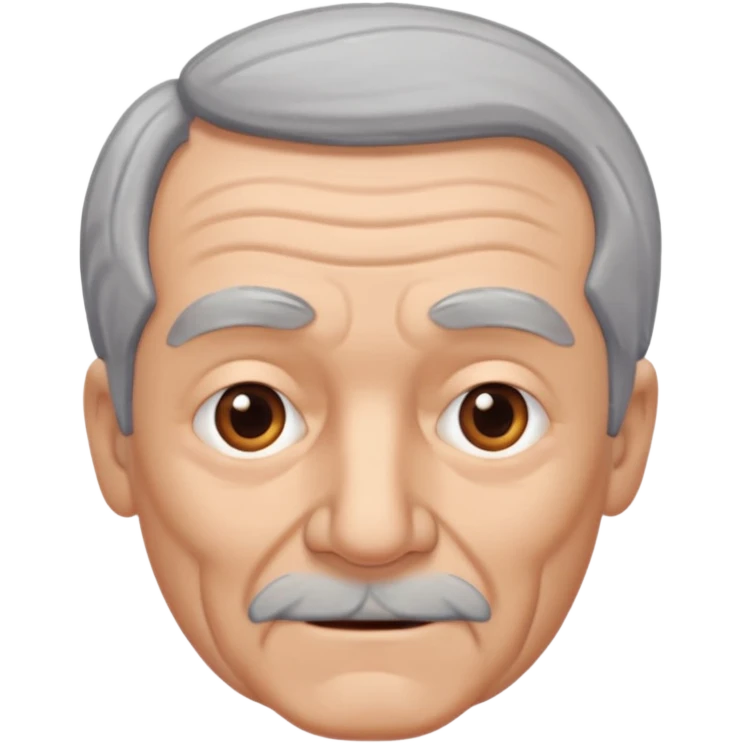 señor muy mayor pelo gris sin bigote con poco pelo emoji