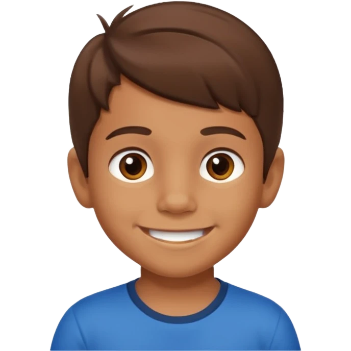 A 6 year old mexican boy with brown hair emoji