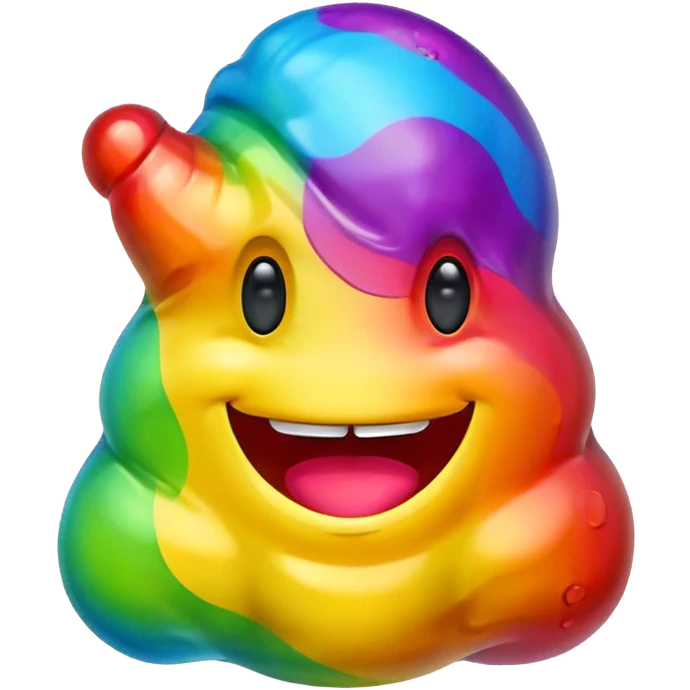 a rainbow gummy poop emoji monster emoji