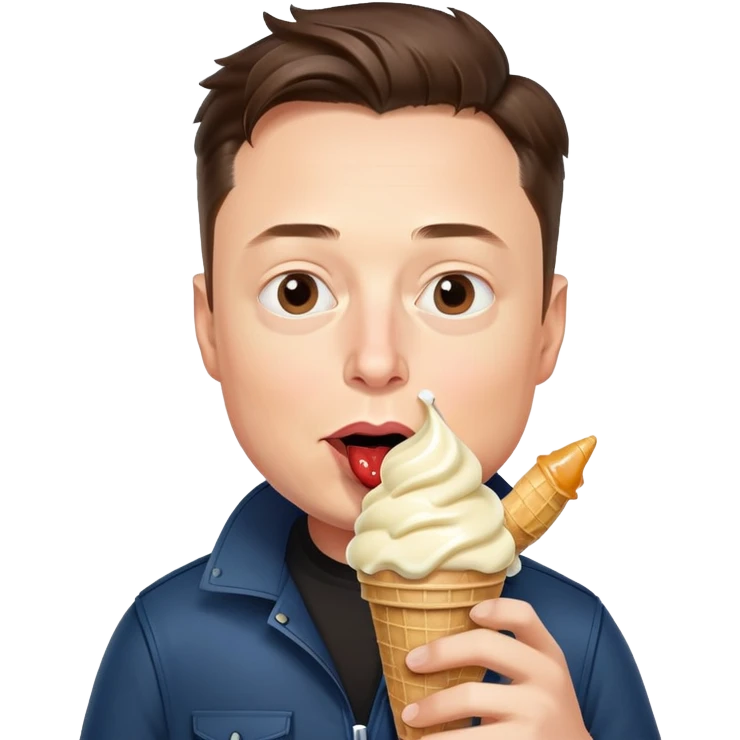 Elon musk eating ice cream  emoji