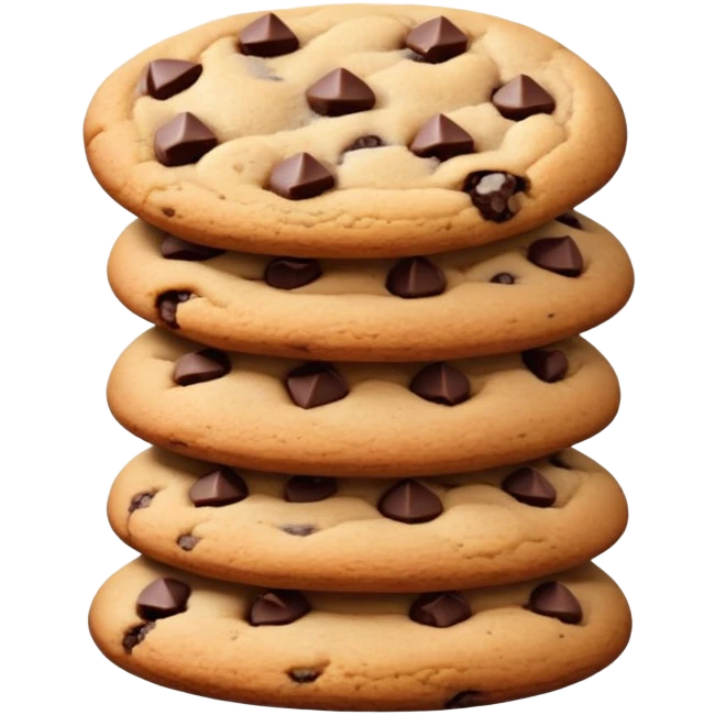 ultra realistic stack of chocolate chip cookies emoji