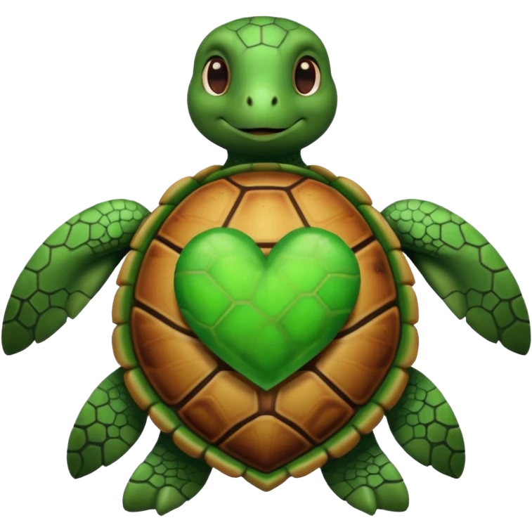 Turtle with green heart emoji