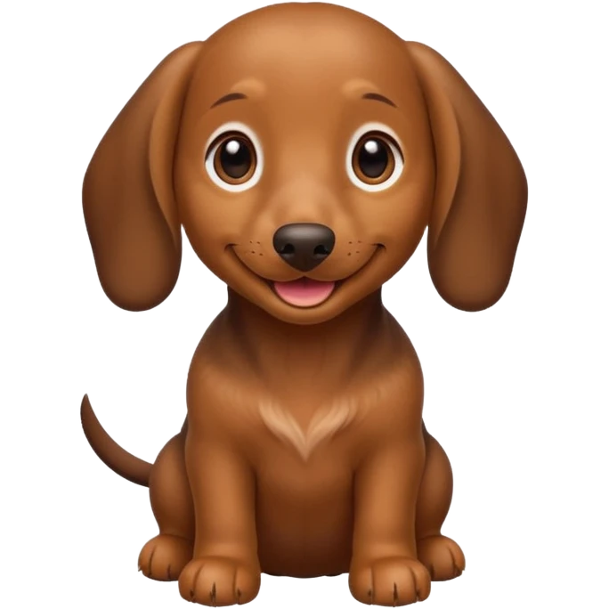 Perrito salchicha marrón sonriendo emoji