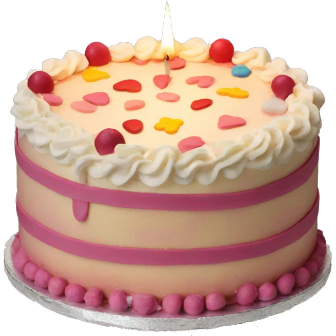 celebration cake that has a candle that is 19 emoji
