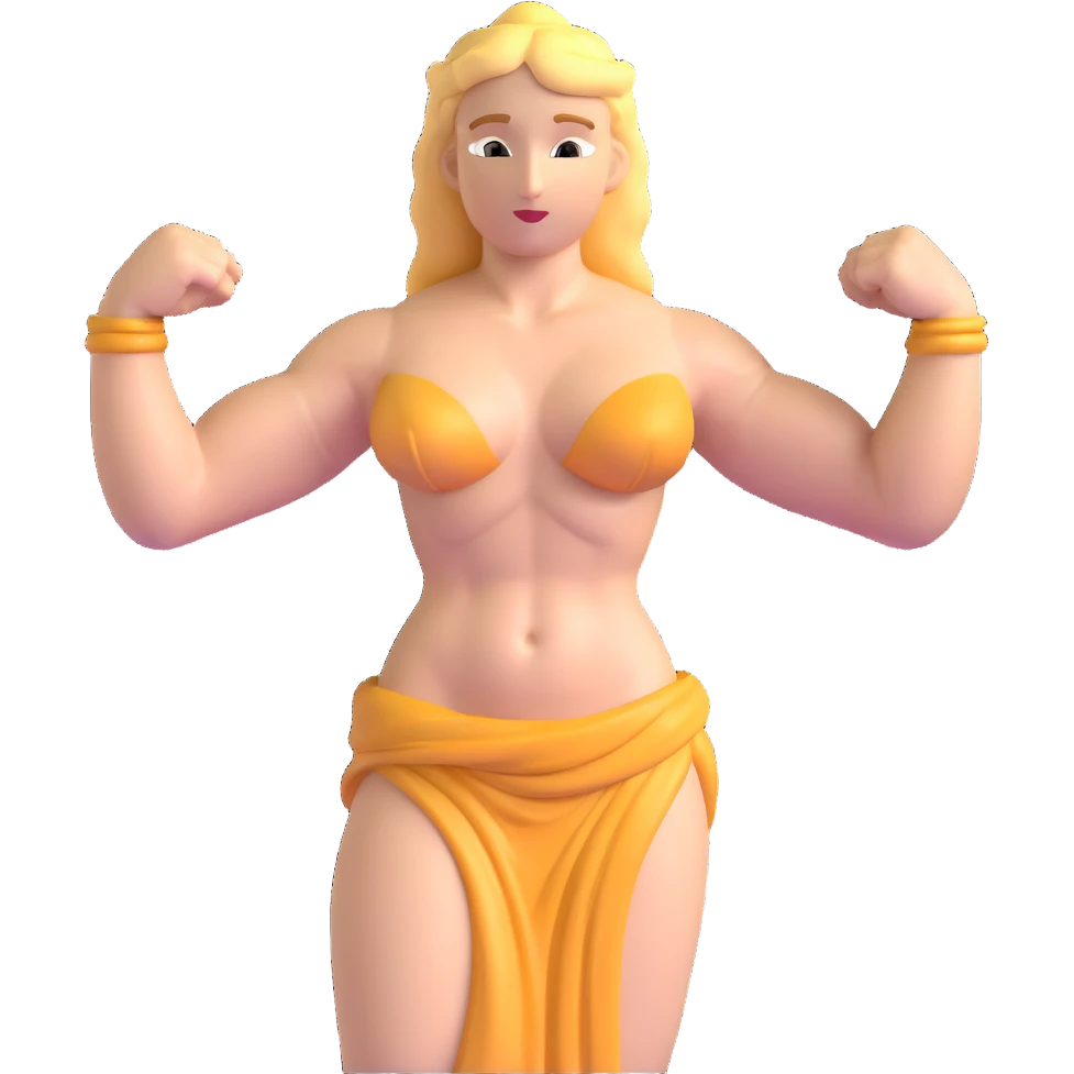 Venus de Milo statue with muscular arms flexing and visible chest muscles emoji