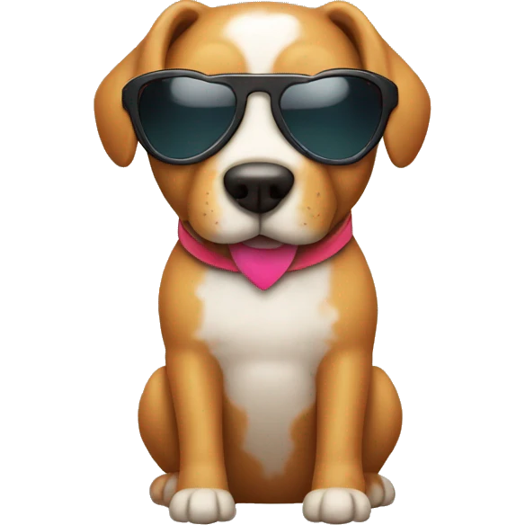Dog with heart sunglasses  emoji