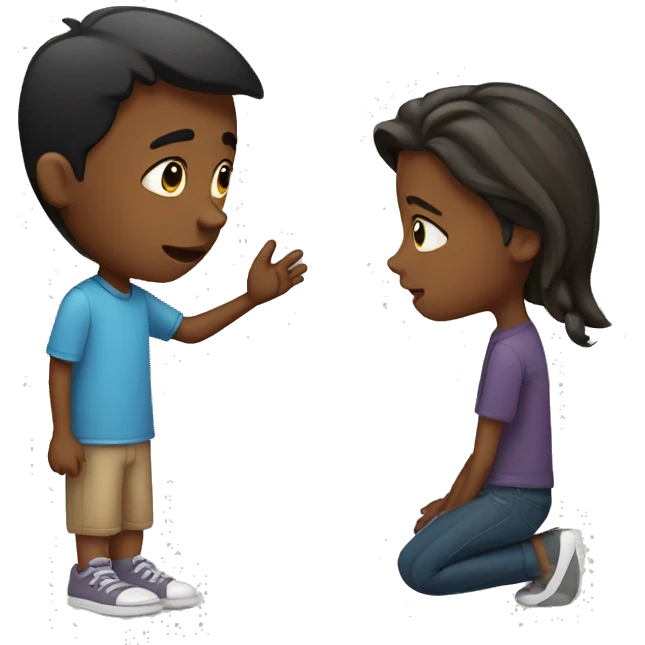 Boy apologizing to girl emoji