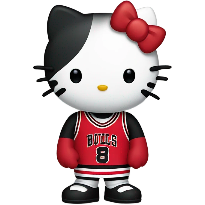 Hello kitty wearing a bulls jersey  emoji
