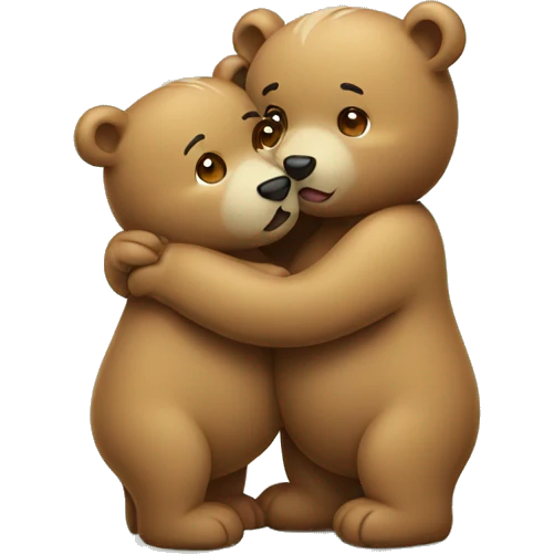 Cute Bears kissing  emoji