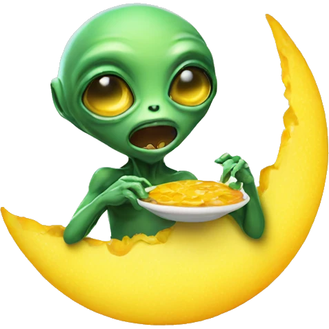 Alien eating sun emoji