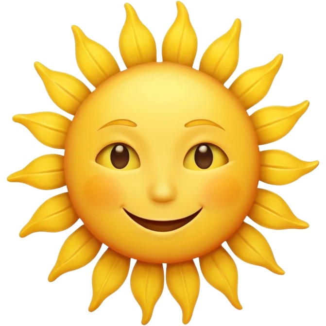 smiling sun emoji, simple and cheerful emoji