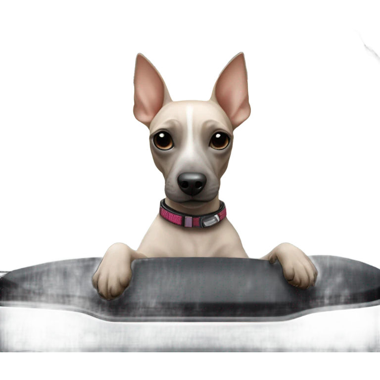 American Hairless Terrier with bmw emoji