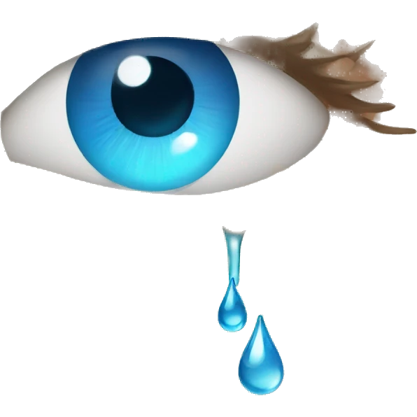 water droplet on eye emoji