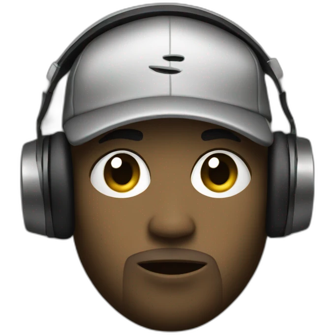 rapper with a mic and a headphone emoji