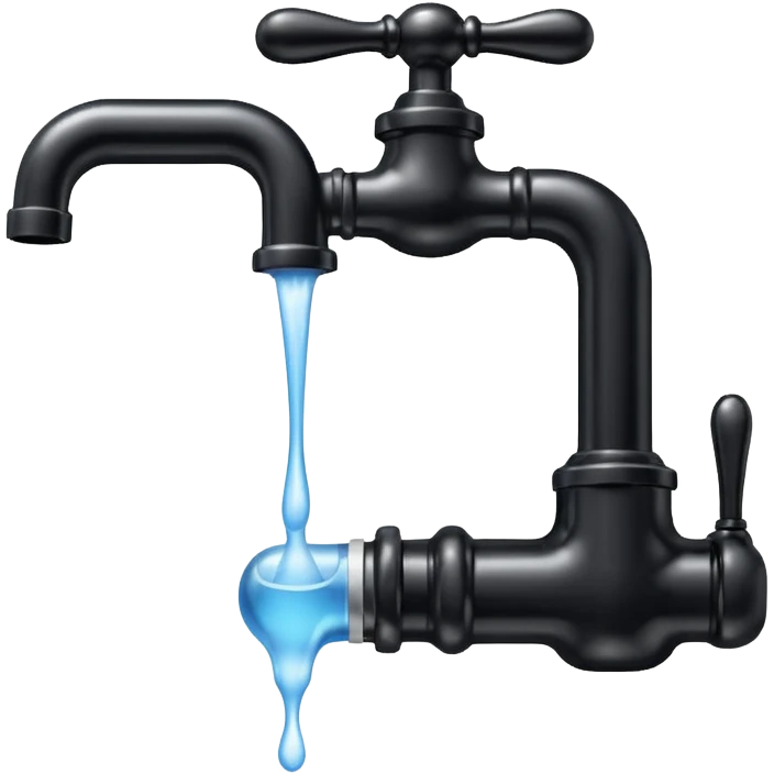 
water pouring from an old tap, 1980 emoji