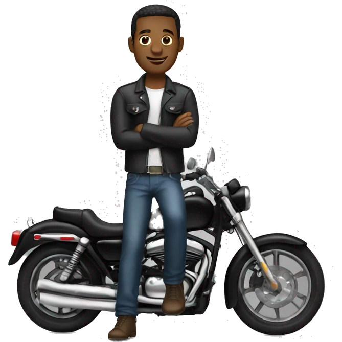 Hombre negro con moto emoji