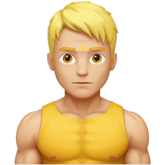 Male core muscles yellow default skin and hair emoji