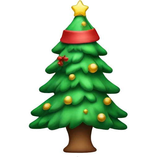 christam tree with a santa hat emoji