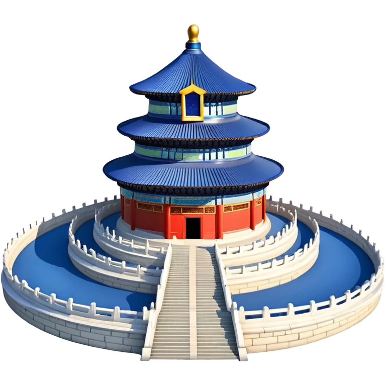 Temple of Heaven in Beijing, circular blue roof temple, ancient Chinese religious building, emoji style emoji
