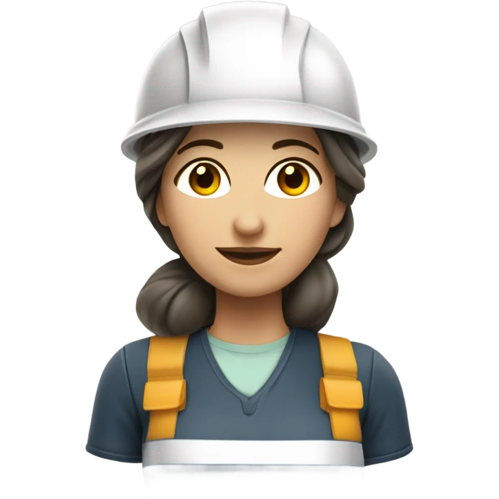 ingeniera mujer con casco blanco de piel clara y cabello rubio  emoji